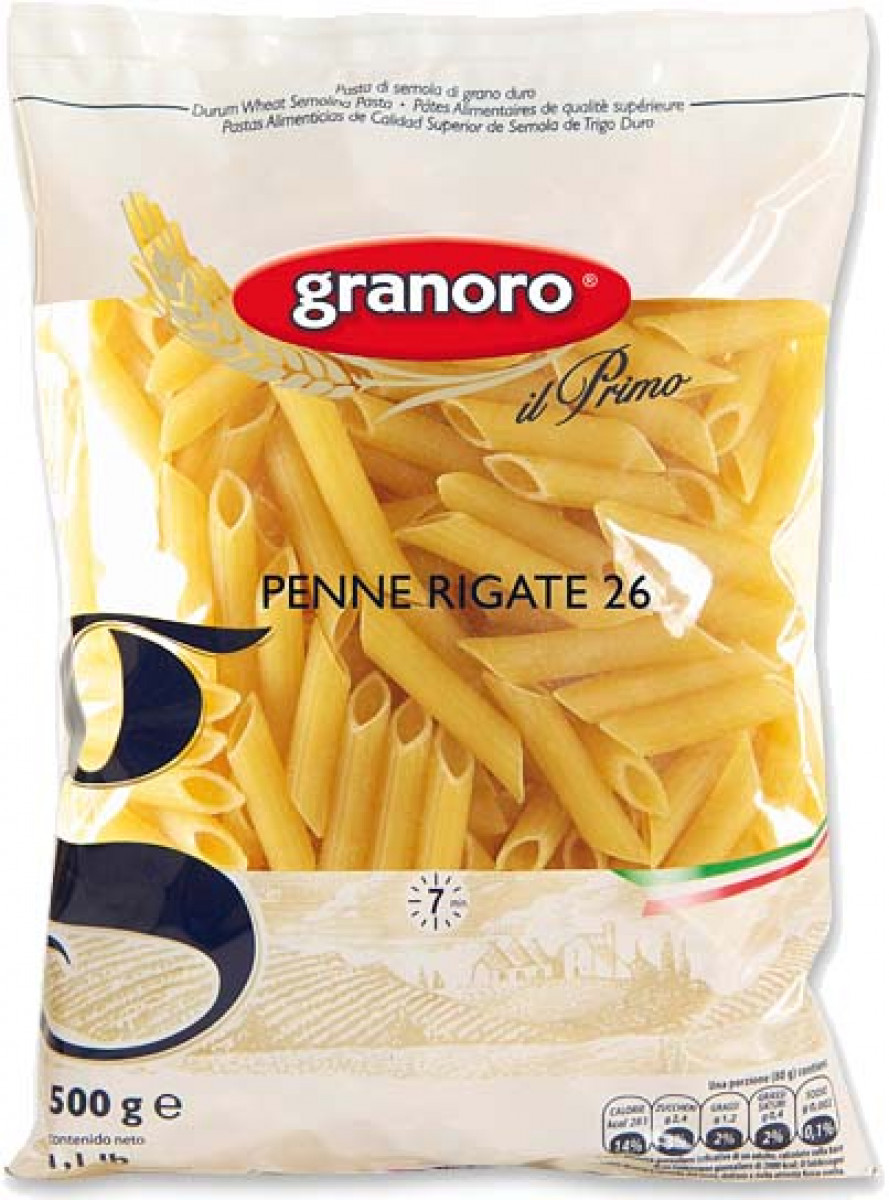 Penne Rigate n 26 (Granoro) - Röhrennudeln aus Hartweizengrieß aus Apulien